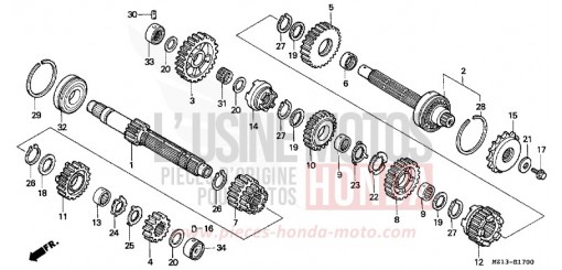 BOITE DE VITESSES CB1000FR de 1994